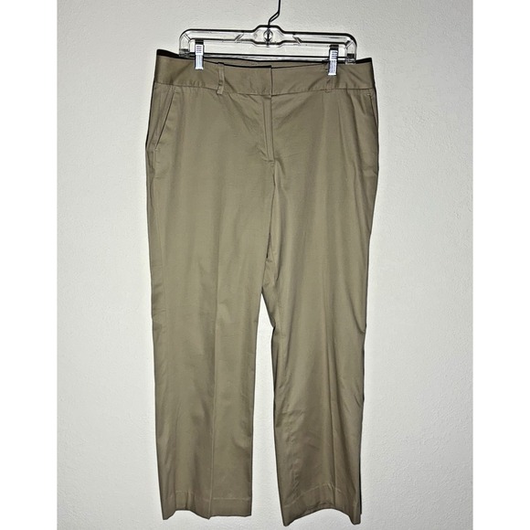Talbots Pants - Talbots 12P Pants Khaki Heritage Flat Front High Rise Straight Career Office Y2K